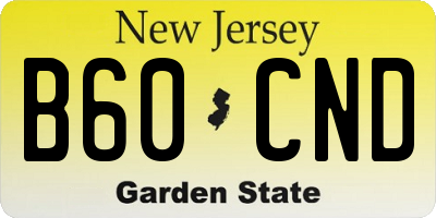NJ license plate B60CND