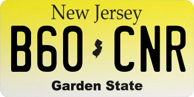 NJ license plate B60CNR