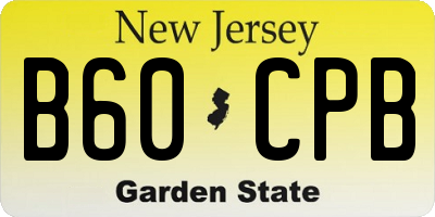 NJ license plate B60CPB