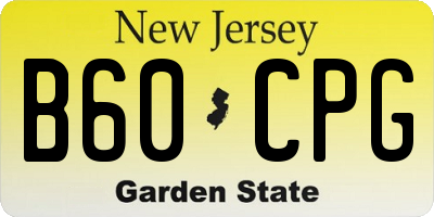 NJ license plate B60CPG