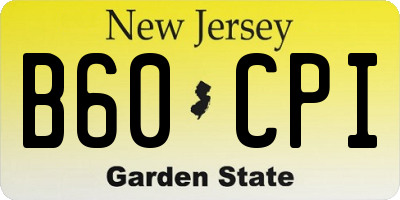 NJ license plate B60CPI