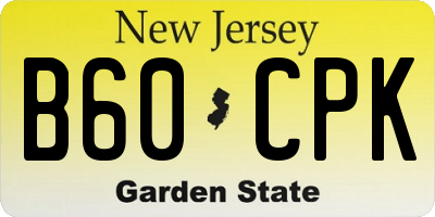 NJ license plate B60CPK