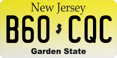 NJ license plate B60CQC