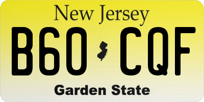 NJ license plate B60CQF
