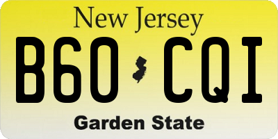 NJ license plate B60CQI