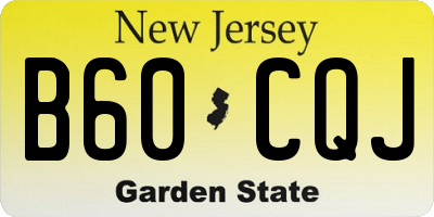 NJ license plate B60CQJ