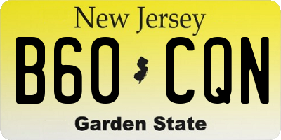 NJ license plate B60CQN