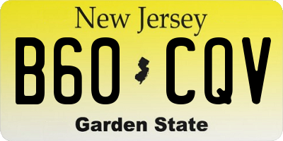 NJ license plate B60CQV
