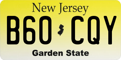 NJ license plate B60CQY