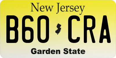 NJ license plate B60CRA