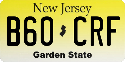 NJ license plate B60CRF