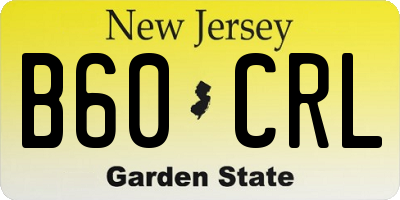 NJ license plate B60CRL