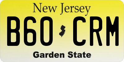 NJ license plate B60CRM