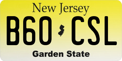 NJ license plate B60CSL