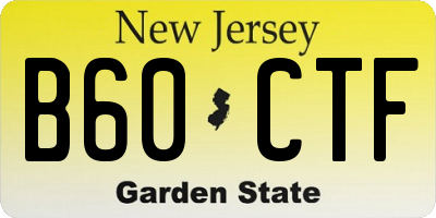 NJ license plate B60CTF