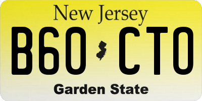 NJ license plate B60CTO