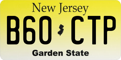NJ license plate B60CTP