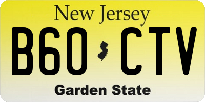 NJ license plate B60CTV