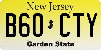 NJ license plate B60CTY