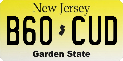NJ license plate B60CUD