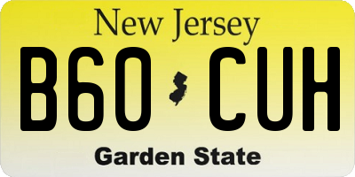 NJ license plate B60CUH