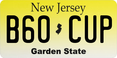 NJ license plate B60CUP