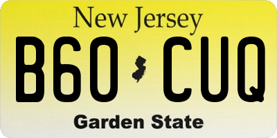 NJ license plate B60CUQ