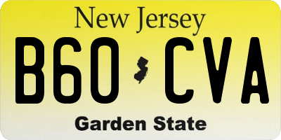NJ license plate B60CVA
