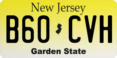NJ license plate B60CVH