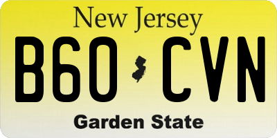 NJ license plate B60CVN