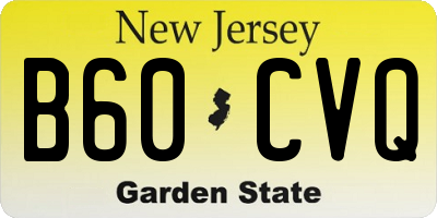 NJ license plate B60CVQ