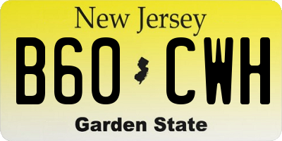 NJ license plate B60CWH