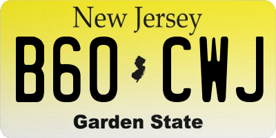 NJ license plate B60CWJ