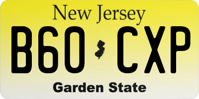 NJ license plate B60CXP