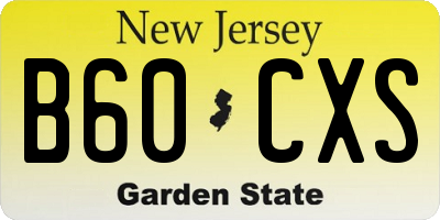 NJ license plate B60CXS