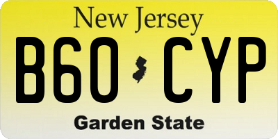 NJ license plate B60CYP