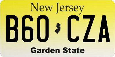 NJ license plate B60CZA
