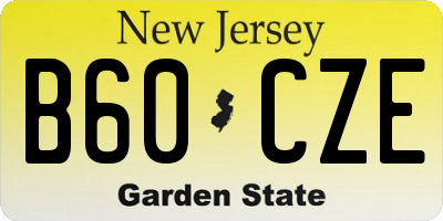 NJ license plate B60CZE