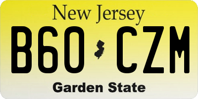 NJ license plate B60CZM