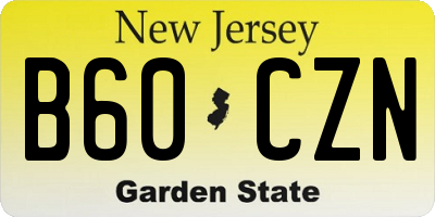 NJ license plate B60CZN
