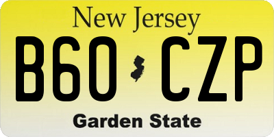 NJ license plate B60CZP