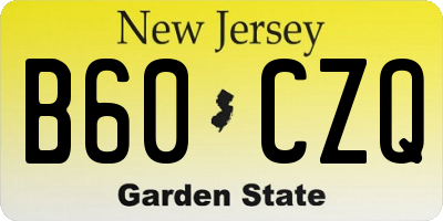 NJ license plate B60CZQ