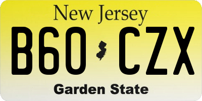 NJ license plate B60CZX