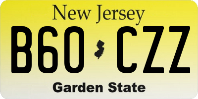 NJ license plate B60CZZ