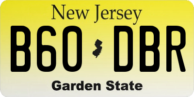 NJ license plate B60DBR