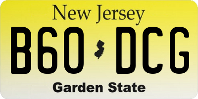NJ license plate B60DCG
