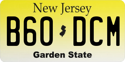NJ license plate B60DCM