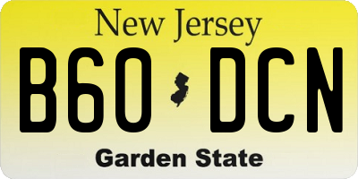 NJ license plate B60DCN