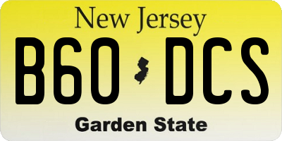 NJ license plate B60DCS