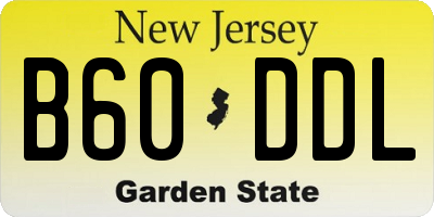 NJ license plate B60DDL